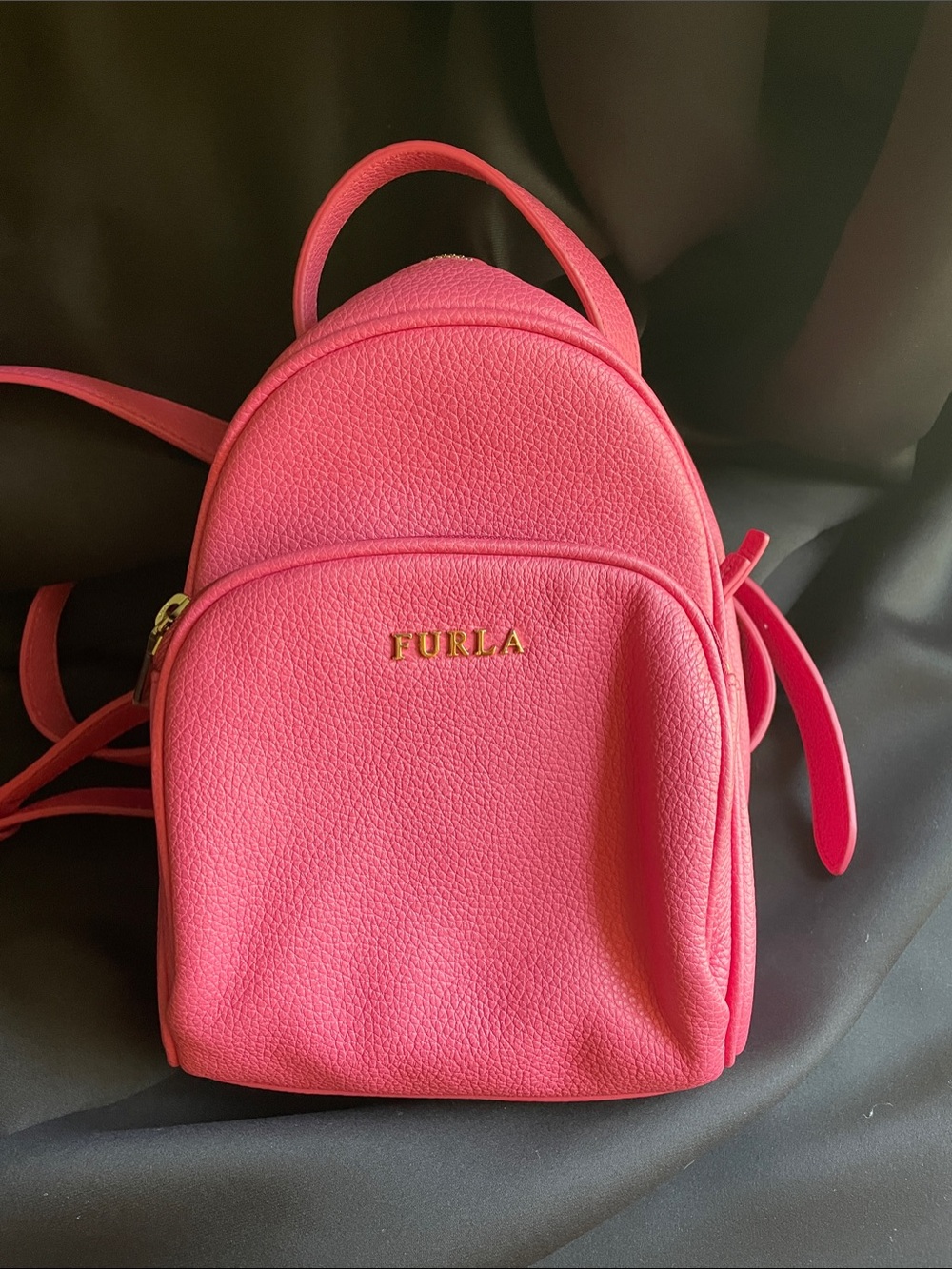 NWOT Furla Pink Pebbled Leather Mini Backpack
